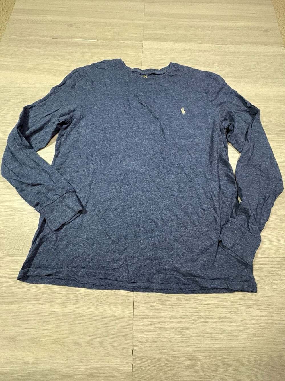 Polo Ralph Lauren Long Sleeve T-Shirt Size L Blue Heather Pony Logo